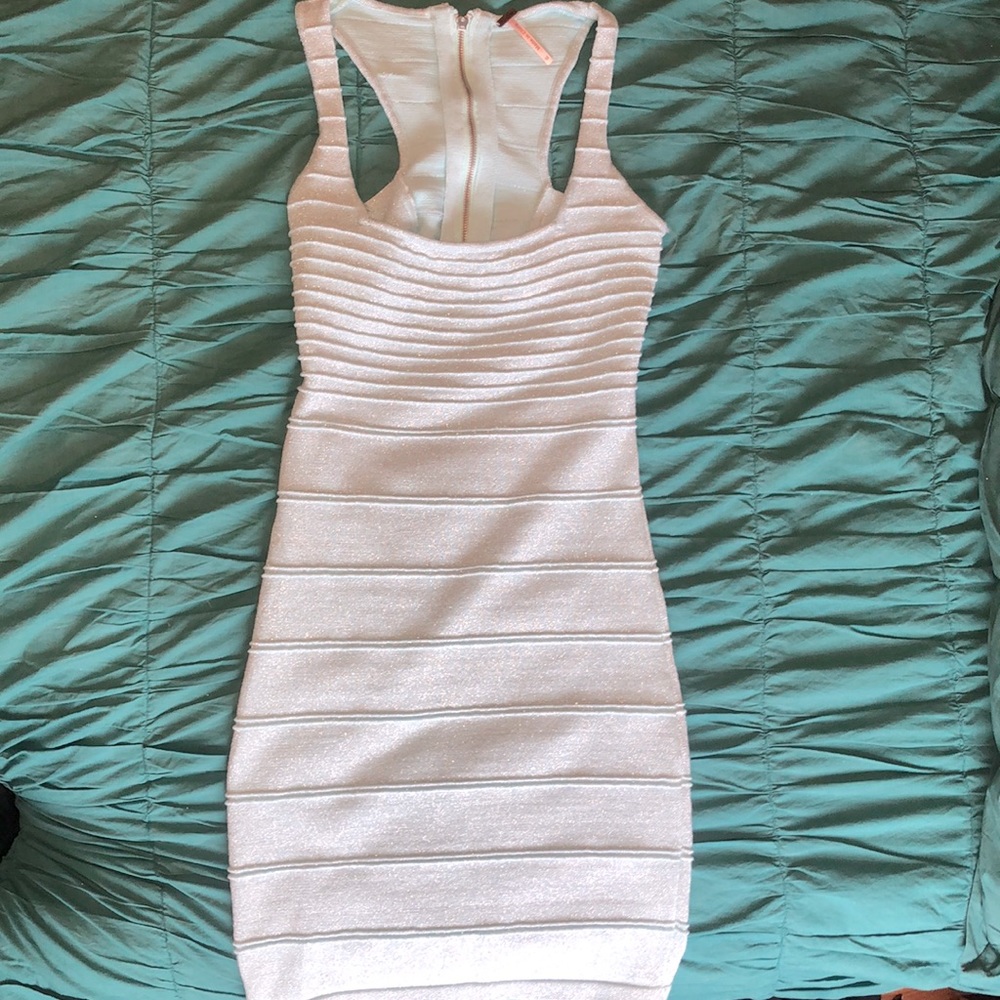 NEW without tags Poof! Blue Shimmer Bandage Dress Size M